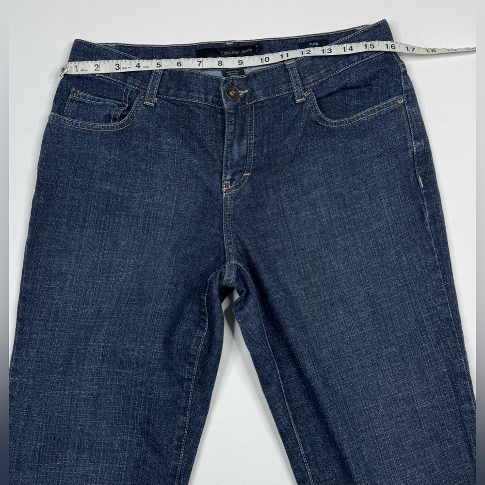 Calvin Klein Double Stone Wash Flare Jeans Women’s Size 10 - Picture 5 of 11